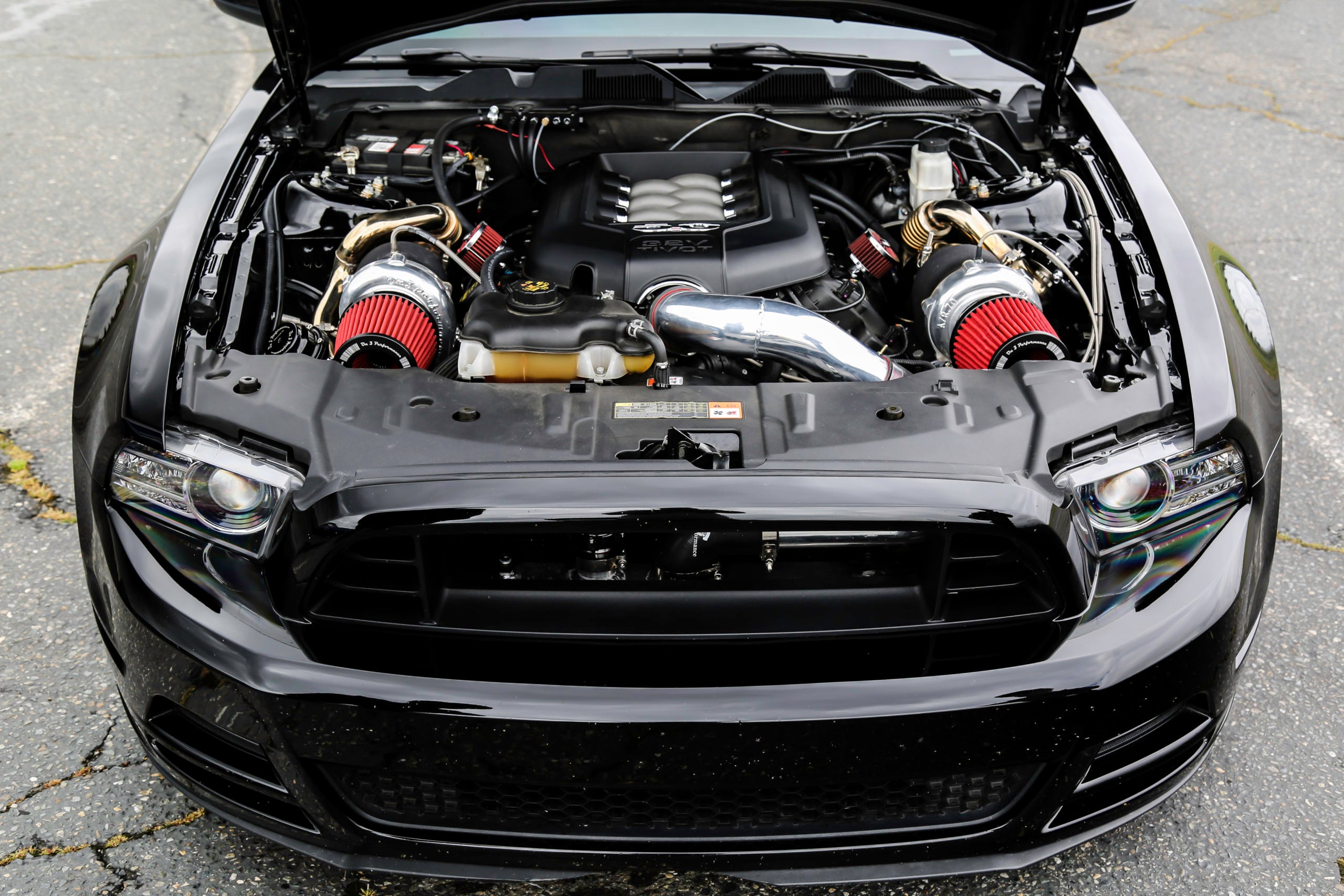 For 2011-2016 Ford Mustang GT 5.0 V8 – T304 Stainless Long Tube Exhaust Headers (Chrome Polished)
