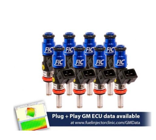 1200cc (130 lbs/hr at OE 58 PSI fuel pressure) FIC Fuel Injector Clinic Injector Set for LS2 engines (High-Z)