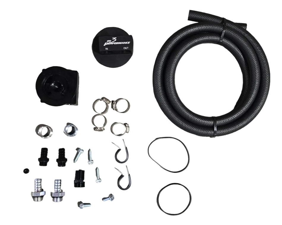 (1987 -2010) Billet Oil Filter Relocation Kit - 5.0 / 4.6 2v / 3v / 4v