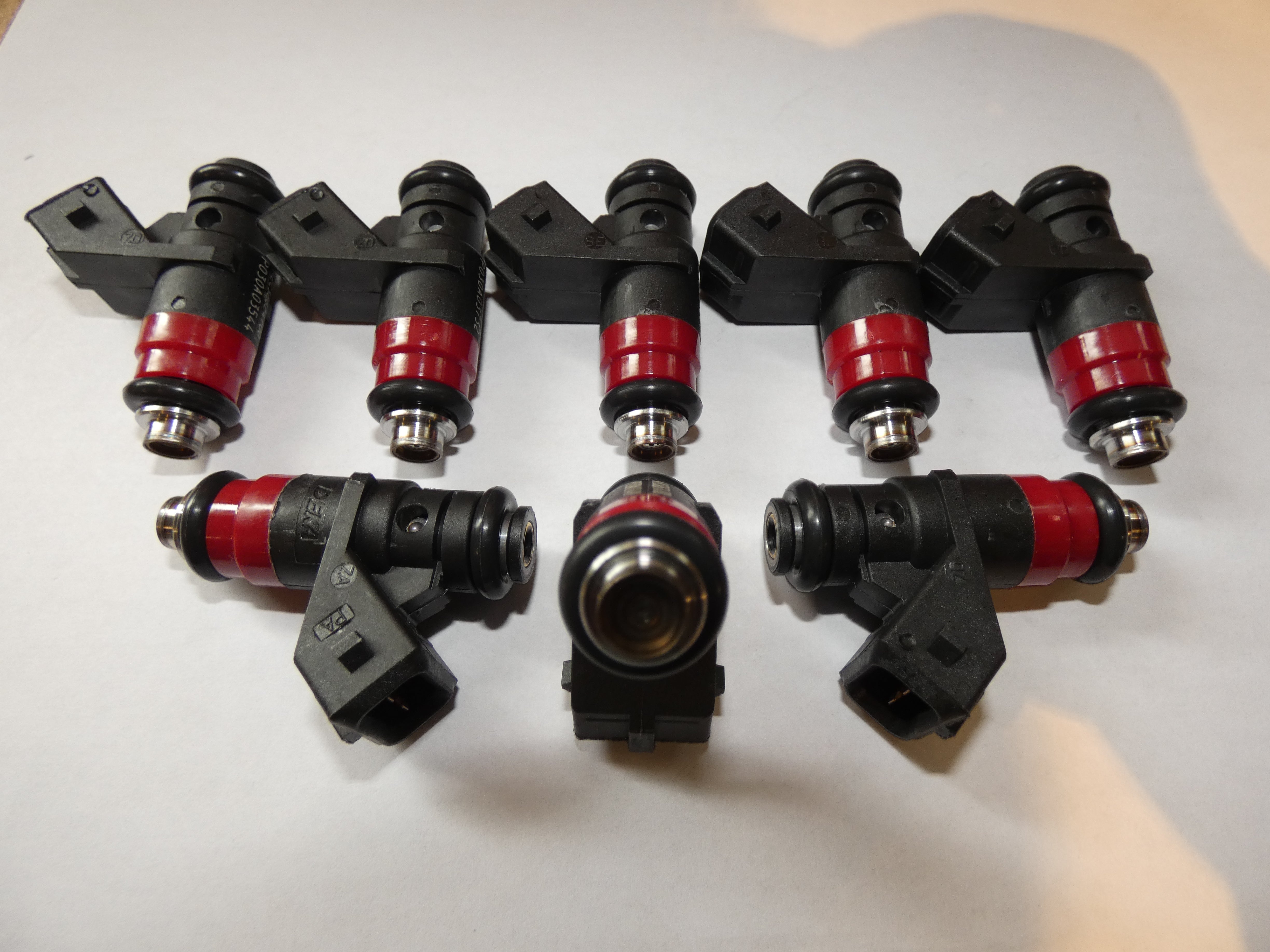 8x 80LB 850cc Fuel Injectors – EV1 Siemens Deka Style For Buick, Ford, BMW, FI114992