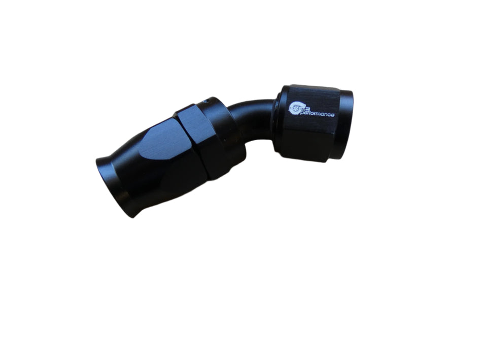 10an PTFE 45° Hose End- Black