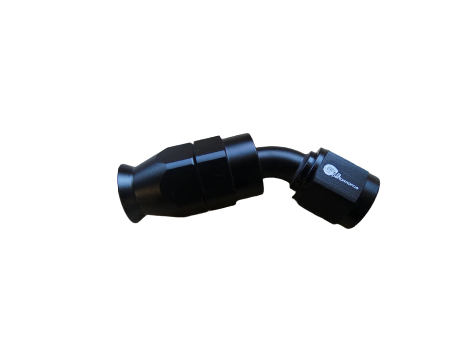 6an PTFE 45° Hose End- Black