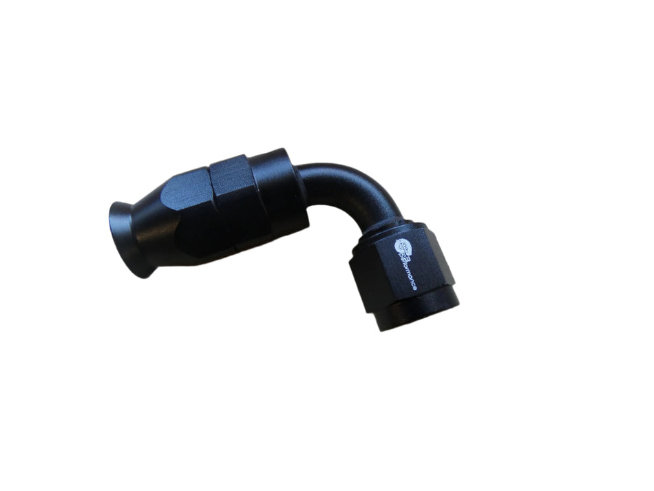 6an PTFE 90° Hose End- Black