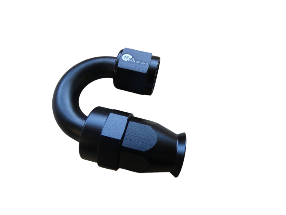 8an PTFE 180° Hose End- Black