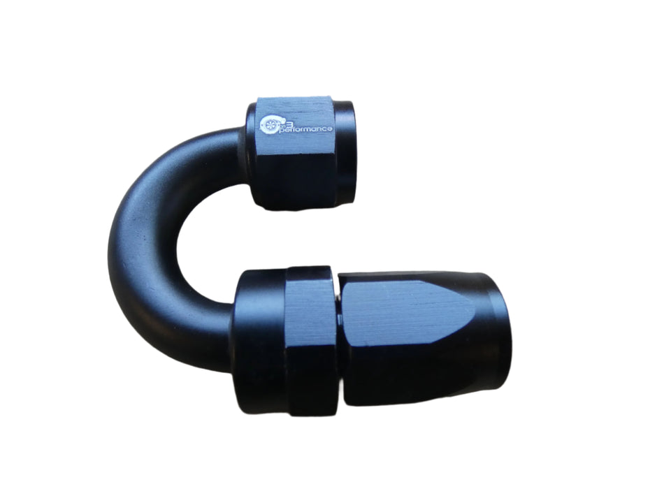 8an 180° Hose End- Black