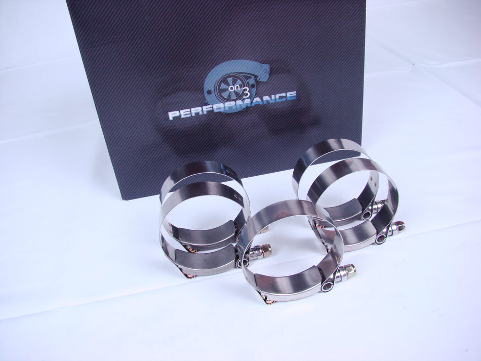 On 3 Performance 3.0" Stainless T-Bolt Clamp - Set 2pc